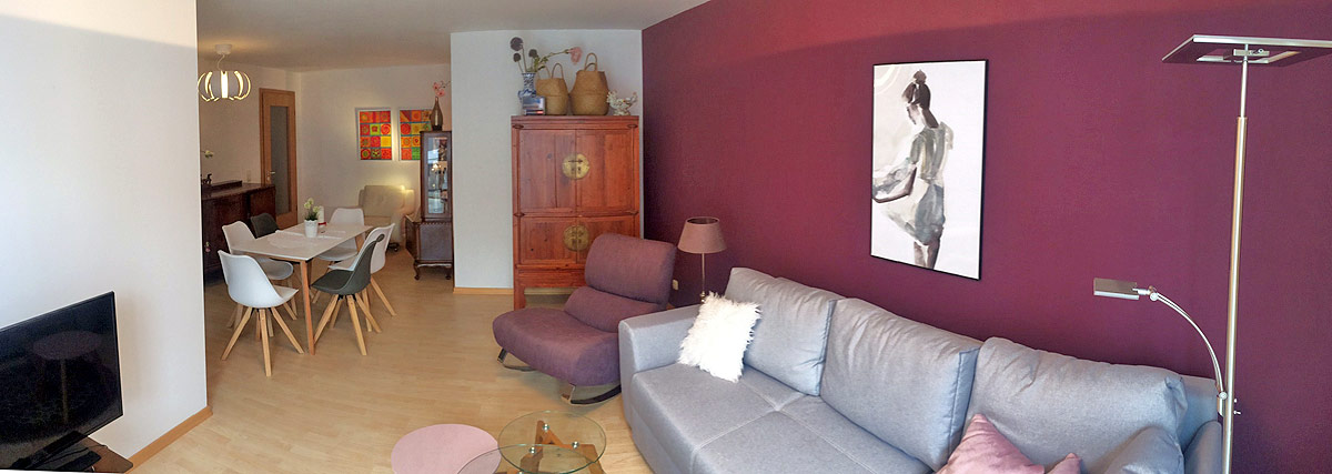 Ferienwohnung am Theater in Dresden Wohnzimmer und Esszimmer